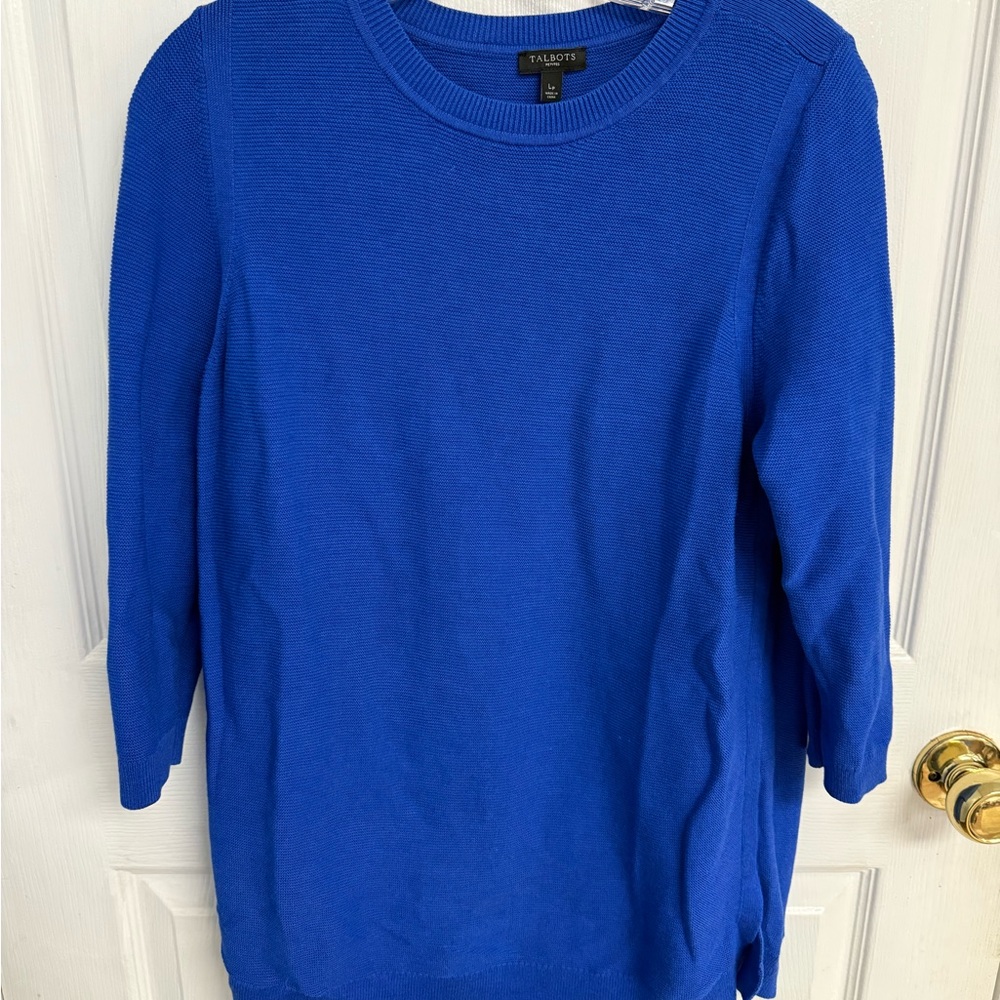 Talbots Royal Blue Knit Top sz LP
